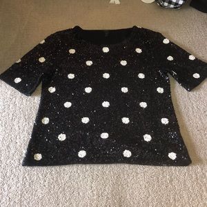 J.Crew Sequin Polka Dot Shirt